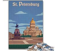 1000 Piece Jigsaw Puzzles for Teenagers St Petersburg,Toys Educational Games Stress Relieving Artists Collection,Fine Art 50x75cm