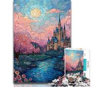 1000 Piece Jigsaw Puzzles for Teenagers Stained Glass Castle Puzzles,Educational Games Home Decoration Birthday Present, Gifts, Wall Art 50x75cm