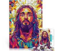 1000 Piece Jigsaw Puzzles for teenagers Stained Glass Jesus Analyse und Logik Die Liebe zwischen Paaren stärken52x38cm