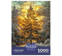 1000 Piece Jigsaw Puzzles for Teenagers Stained Glass Pine Tree Jigsaw for Adults Relax Games Hand Speed Race Deal As Gifts for The Whole Family 38x26cm/1000pcs