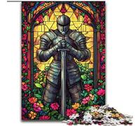 1000 Piece Jigsaw Puzzles for Teenagers Stained Glass Warriors, Family Game Stress Reliever Difficult Challenge A Work of Art for Ages 14+ (Size 26x38cm)