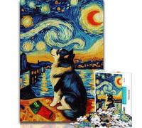 1000 Piece Jigsaw Puzzles for Teenagers Starry Night Dog,Family Entertainment Toys Is Ideal As A Gift for The Whole Family (38x26cm)