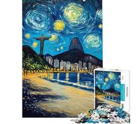 1000 Piece Jigsaw Puzzles for Teenagers Starry Night in Rio 1000 Jigsaw Puzzle Educational Games Secret Santa Gifts Difficult Hard (Size 38x52cm)