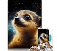 1000 Piece Jigsaw Puzzles for Teenagers Starry Night Meerkat Adult Puzzles,Stress Reliever Staycation Kill Time Wishlist with Santa Claus (size 38x26cm)