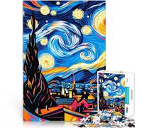 1000 Piece Jigsaw Puzzles for teenagers Starry Night Reimagined Challenging Game Fun at Home Activities, Birthday Present,Travel Gifts, 50x70cm