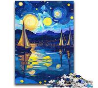 1000 Piece Jigsaw Puzzles for Teenagers Starry Night Van Gogh for And 14 Years And over Educational Challenge Fun Activities at Home, Birthday Gifts, Travel Gifts 50x75cm