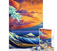 1000 Piece Jigsaw Puzzles for Teenagers Starry Night Wave Japan Happy Shared Home Activity Thoughtful Festive Present Choice (50x75cm)