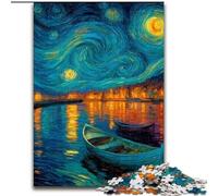 1000 Piece Jigsaw Puzzles for Teenagers Starry Sky Boat for Educational Game Challenge Toy Artists Collection, Fine Art (size 50x75cm)