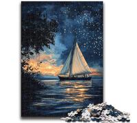 1000 Piece Jigsaw Puzzles for Teenagers Starry Sky Sailboat 1000 Pieces for Adults,Fun Activity for Home, Rainy Days Toys, Birthday Gifts (50x75cm)
