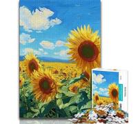 1000 Piece Jigsaw Puzzles for Teenagers Starry Sky Sunflower,Challenging Game And Family Play with Fully Interlocking Randomly Shaped Pieces (75x50cm)
