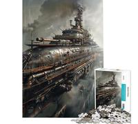 1000 Piece Jigsaw Puzzles for Teenagers Steampunk Airship Toy Intellectual Game Hands-on Game Stress Reliever Great Gifts for Games (Size 38x26cm)
