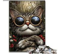 1000 Piece Jigsaw Puzzles for Teenagers Steampunk Cat Learning Educational Toys Fun at Home Activities, Birthday Present,Travel Gifts (size 50x75cm)