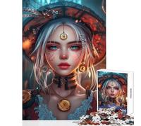 1000 Piece Jigsaw Puzzles for Teenagers Steampunk Clockwork Girl Jigsaw 1000 Pieces Practical Game Gifts for Women Men Precision Cutting (38x26cm)