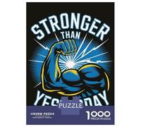 1000 Piece Jigsaw Puzzles for Teenagers Stronger Than Yesterday Arm Graphic Jigsaw for Adults Hands-on Game Pattern Assembly for Birthday, Chrismas 52x38cm/1000pcs