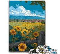 1000 Piece Jigsaw Puzzles for Teenagers Sunflower Field Challenging To Complete But Fun And Humorous Birthday Present, Gifts, Wall Art 26x38cm