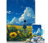 1000 Piece Jigsaw Puzzles for Teenagers Sunflower Garden Teenager Jigsaw,Family Activity Fun at Home Activities, Birthday Present,Travel Gifts 26x38cm