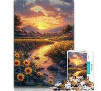1000 Piece Jigsaw Puzzles for Teenagers Sunflower Landscape,Challenging Game Toys for Is Ideal As A Gift for The Whole Family 75x50cm
