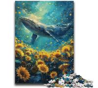 1000 Piece Jigsaw Puzzles for Teenagers Sunflowers And Whales for And 14 Years And over Educational Challenge Fun Activities at Home, Birthday Gifts, Travel Gifts 50x75cm