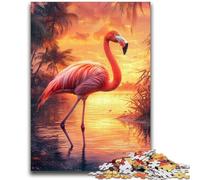 1000 Piece Jigsaw Puzzles for Teenagers Sunset Flamingo Toys Educational Games Stress Relieving Parent-child Interaction for Ages 14+ 50x75cm