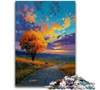 1000 Piece Jigsaw Puzzles for Teenagers Sunset Landscape Artistic Wall Decor & Birthday Gift Idea for Friends, Home Office 26x38cm