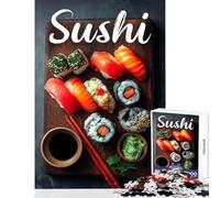 1000 Piece Jigsaw Puzzles for Teenagers Sushi Platter on Wooden Board Practical Game Birthday Present Home Decoration Toys Train Your Brain And Hands (38X52cm)