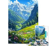 1000 Piece Jigsaw Puzzles for Teenagers Swiss Alps Pixel Art Brain Teaser Game Toy Intellectual Game Great Gifts for Games Presents for Women (size 38x26cm)