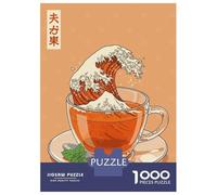 1000 Piece Jigsaw Puzzles for Teenagers Tea The Great Wave Jigsaw for Adults Hands-on Game Pattern Assembly for Birthday, Chrismas 52x38cm/1000pcs