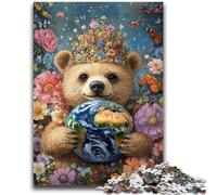 1000 Piece Jigsaw Puzzles for Teenagers Teddy Bear Holding The Earth Adult Jigsaw,Family Activity Fun at Home Activities, Birthday Present,Travel Gifts (75x50cm)