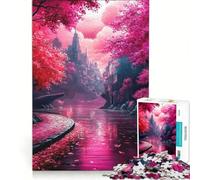 1000 Piece Jigsaw Puzzles for Teenagers The Cherry Blossom River Relax Games Fun Activities at Home Unique Birthday And Gifts 38x26cm