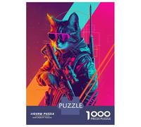 1000 Piece Jigsaw Puzzles for Teenagers The Cyber Cat Soldier Puzzle for Adults Relax Games Perfect Decoration Deal As Gifts for The Whole Family 70x50cm/1000pcs