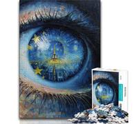 1000 Piece Jigsaw Puzzles for Teenagers The Eiffel Tower in The Eyes,Family Entertainment Toys Is Ideal As A Gift for The Whole Family (38x26cm)