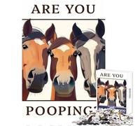 1000 Piece Jigsaw Puzzles for Teenagers The Horse Bathroom Invasion Jigsaw Puzzles for Adults Stress Reliever Parent-child Interaction Birthday Present, Gifts, (38x52cm)