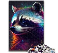1000 Piece Jigsaw Puzzles for Teenagers The Naughty Raccoon Suitable for Ages 14 And Up Intellectual Toy Game Educational Game for Birthday And Christmas 50x75cm