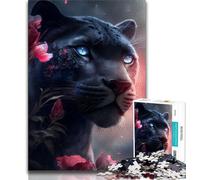 1000 Piece Jigsaw Puzzles for Teenagers The Pink Black Panther Adult Puzzles,Stress Reliever Staycation Kill Time Wishlist with Santa Claus (size 75x50cm)