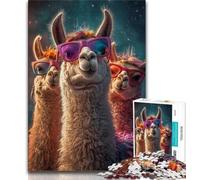 1000 Piece Jigsaw Puzzles for Teenagers Three Alpacas,Help The Brain Exercise Addictive Toys to Cultivate Patience Wall Decoration 38x26cm