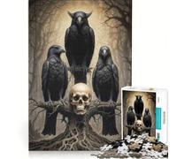 1000 Piece Jigsaw Puzzles for Teenagers Three Ravens Relax Games Fun Activities at Home Unique Birthday And Gifts 38x52cm