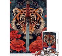 1000 Piece Jigsaw Puzzles for Teenagers Tiger Blade Happy Shared Home Activity Thoughtful Festive Present Choice (50x75cm)