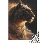 1000 Piece Jigsaw Puzzles for Teenagers Tiger Fire Art Print-1 Puzzle for Adults Hands-on Game Wall Decoration Unique Birthday And Gifts 52x38cm/1000pcs