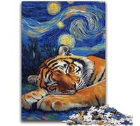 1000 Piece Jigsaw Puzzles for Teenagers Tiger Night Sky for Age 14 Years And over Decompressing Intellectual Educational Toy Great Gift 50x75cm