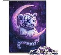 1000 Piece Jigsaw Puzzles for Teenagers Tiger on The Moon, for Ages 14 And over Each Piece Is Unique - Fun And Challenging Game for The Whole Family Good Gift (size 26x38cm)