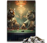 1000 Piece Jigsaw Puzzles for Teenagers Tiger Poker Teenager Jigsaw,Birthday Present, Gifts, Wall Art for Age 14 Years Up (26x38cm)