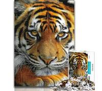 1000 Piece Jigsaw Puzzles for Teenagers Tiger Portrait Puzzles,Decompressing Intellectual Educational Toy Perfect Decoration 50x75cm