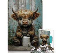 1000 Piece Jigsaw Puzzles for Teenagers Toilet Paper Heights Cow 1000 Piece Puzzle,for Educational Game Challenge Toy Deal As Gifts for The Whole Family (size 38x26cm)