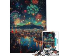 1000 Piece Jigsaw Puzzles for Teenagers Tokyo Night Fireworks Educational Game Toys Educational Games Secret Santa Gifts Family Activities (size 75x50cm)