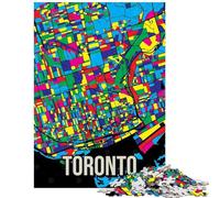 1000 Piece Jigsaw Puzzles for Teenagers Toronto City Map Art Jigsaw Puzzles for Adults Stress Reliever Parent-child Interaction Birthday Present, Gifts, (75x50cm/1000pcs)