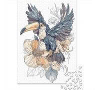 1000 Piece Jigsaw Puzzles for Teenagers Toucan Tattoo Design Jigsaw for Adults DIY Toys Pattern Assembly Help The Brain Exercise 70x50cm/1000pcs