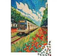 1000 Piece Jigsaw Puzzles for Teenagers Train in Flower Field Jigsaw for Adults DIY Toys Pattern Assembly Help The Brain Exercise 52x38cm/1000pcs