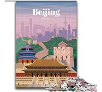 1000 Piece Jigsaw Puzzles for Teenagers Travel to Beijing, Stress Reliever Difficult Challenge Secret Santa Gifts for Age 14 Years Up 75x100cm