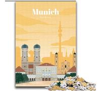 1000 Piece Jigsaw Puzzles for Teenagers Travel to Munich for Educational Game Challenge Toy Birthday Present, Gifts (38x52cm) 1000pcs