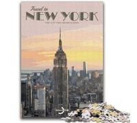 1000 Piece Jigsaw Puzzles for Teenagers Travel to New York 1000 Pieces for Teenagers,Secret Santa Gifts for Age 14 Years Up (50x75cm)